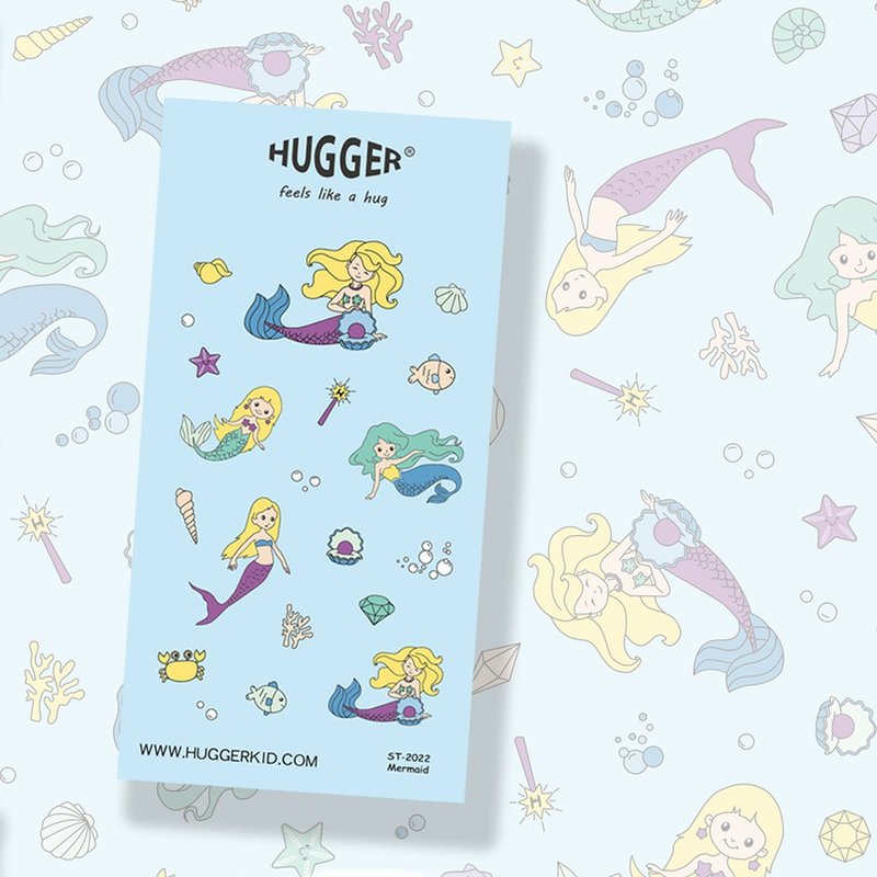 HUGGER cut sticker pattern-Mermaid Pearl Diamond Waterproof Sticker - สติกเกอร์ - วัสดุกันนำ้ สีน้ำเงิน