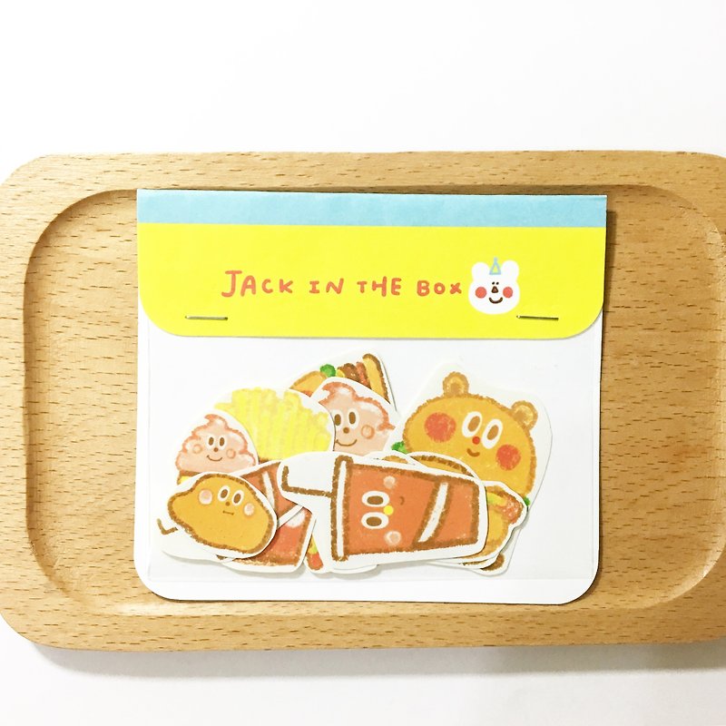 JACK IN THE BOX Cute Snacks and Macaron Long Dessert Stickers - สติกเกอร์ - กระดาษ 
