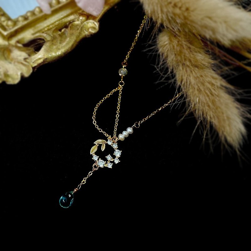 Giftest珍珠白水晶托帕石 / 馴養 小王子長項鍊女朋友結婚禮物N77 - 項鍊 - 貴金屬 金色