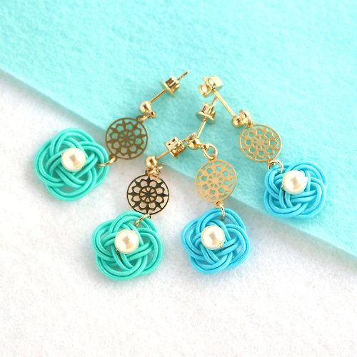 HAKOYA japanese traditional style pierce earring / mizuhiki / japan / accessory