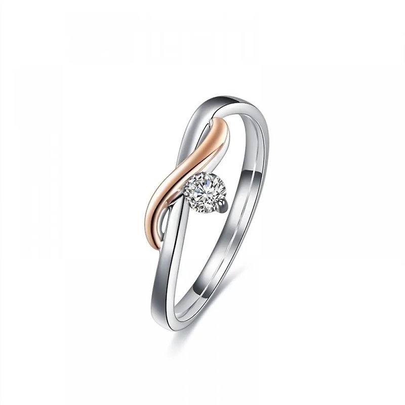幸福來了  鑽石k金 求婚戒/訂婚鑽戒 - 戒指 - 鑽石 透明