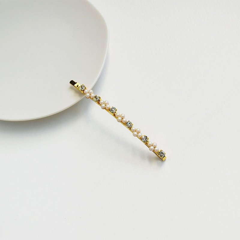 [Spring and Summer New Product] French Vintage Pearl Stone Hair Clip - เครื่องประดับผม - ไข่มุก ขาว