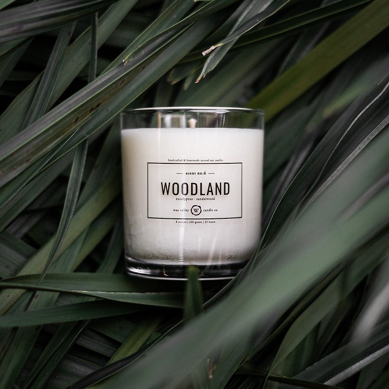 Soy Candle Woodland Blend Jar Series - Eucalyptus & Sandalwood - Candles & Candle Holders - Other Materials White