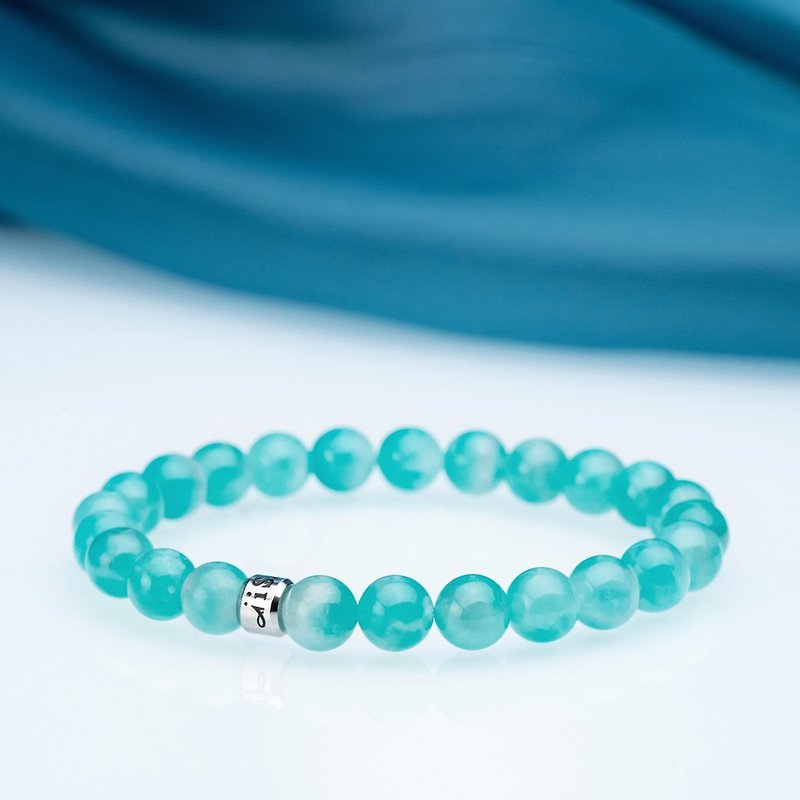 Jade chemical Stone| natural energy bracelet | 7.5-8.5mm - Bracelets - Crystal Green