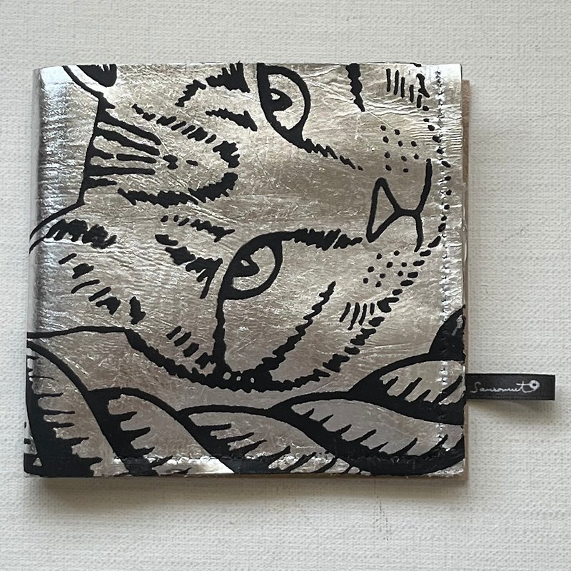 wallet cat Silver - กระเป๋าสตางค์ - หนังแท้ สีเงิน