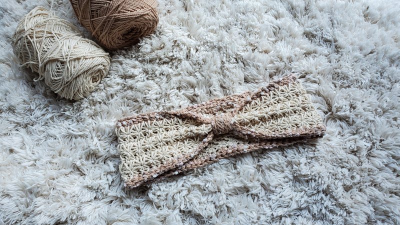 Braided headband-snowball - Headbands - Cotton & Hemp White