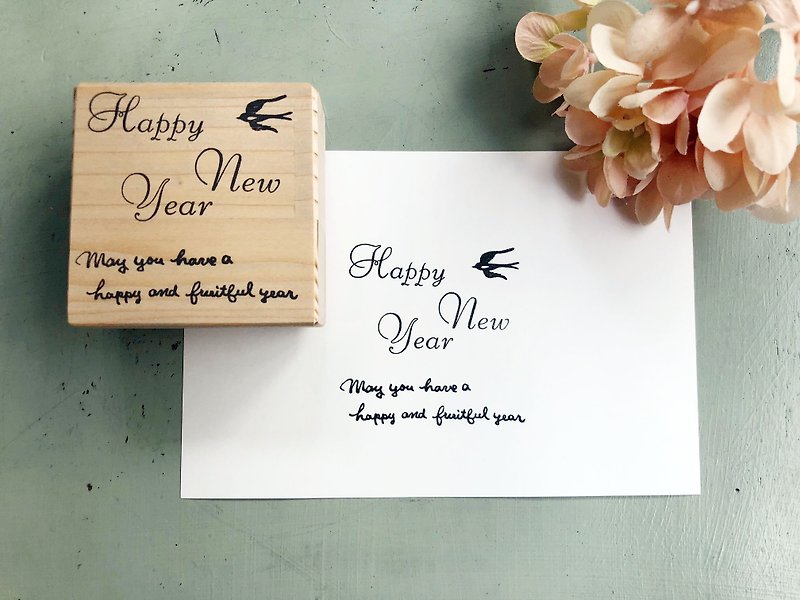 [New Year stamp] Happy New Year swallow stamp - Stamps & Stamp Pads - Other Materials 