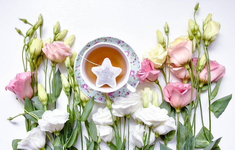 50 Star Shaped Tea Bags/Made in France, Handmade Tea Gifts, Looseleaf, Custom - 茶葉/漢方茶/水果茶 - 其他材質 白色