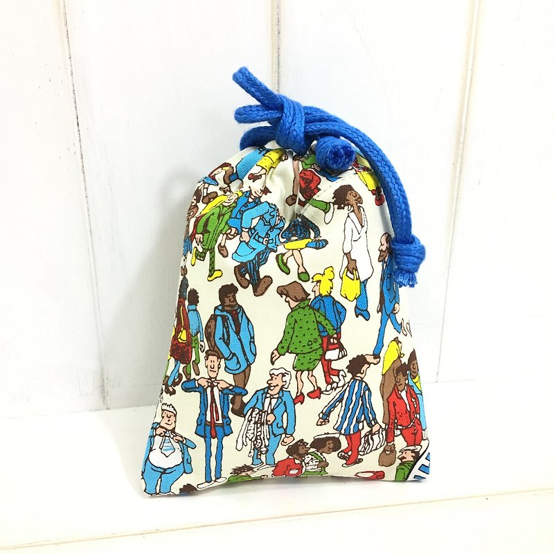 ✎ Japanese mini bunches pocket | Where'sWally? Where is Willy? Blue - Toiletry Bags & Pouches - Cotton & Hemp 