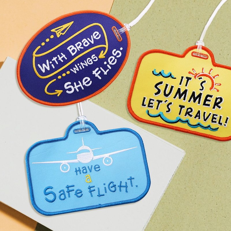 【刺繡吊牌】旅行祝福系列 (三款) - 行李吊牌 - 繡線 多色