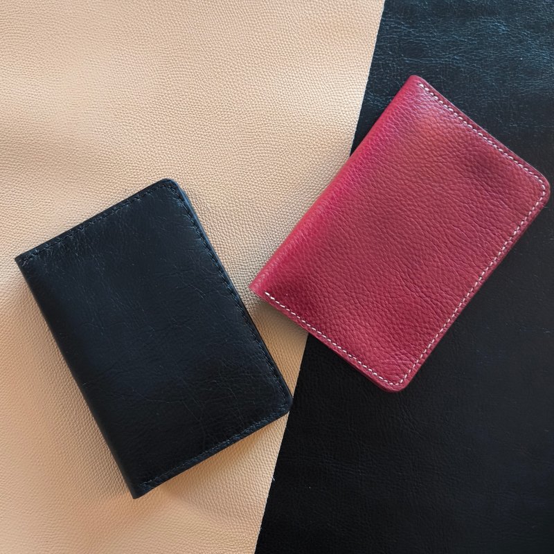 Milled Vegetable Tanned Passport Holder handmade - Leather Goods - Genuine Leather Black