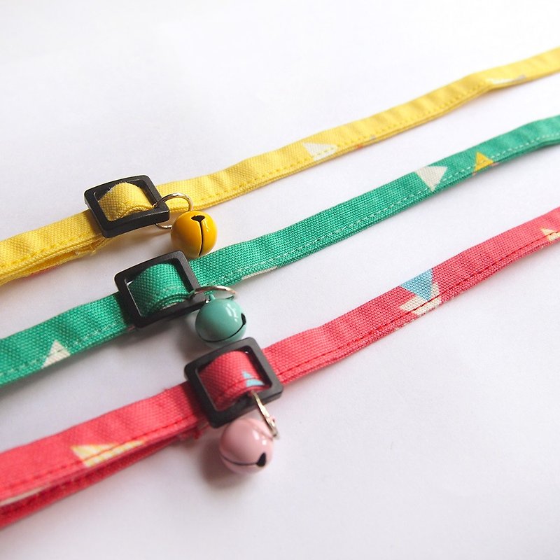 Colorful geometric cat mini dog small dog decorative collar - Collars & Leashes - Cotton & Hemp Multicolor