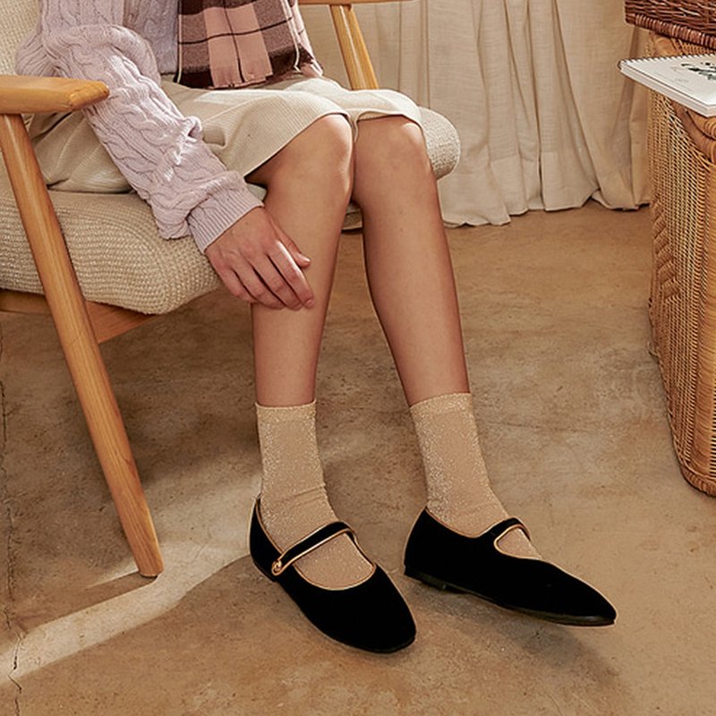 PRE-ORDER SPUR 瑪莉珍平底鞋 RA7004 BLACK - 瑪莉珍鞋 - 其他材質 