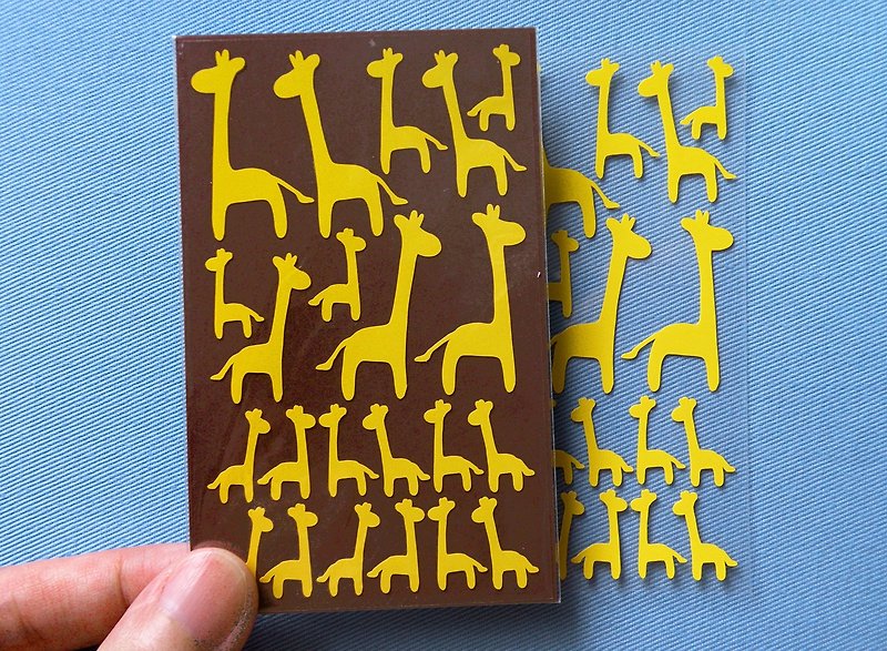 Giraffe Stickers - สติกเกอร์ - วัสดุกันนำ้ สีเหลือง