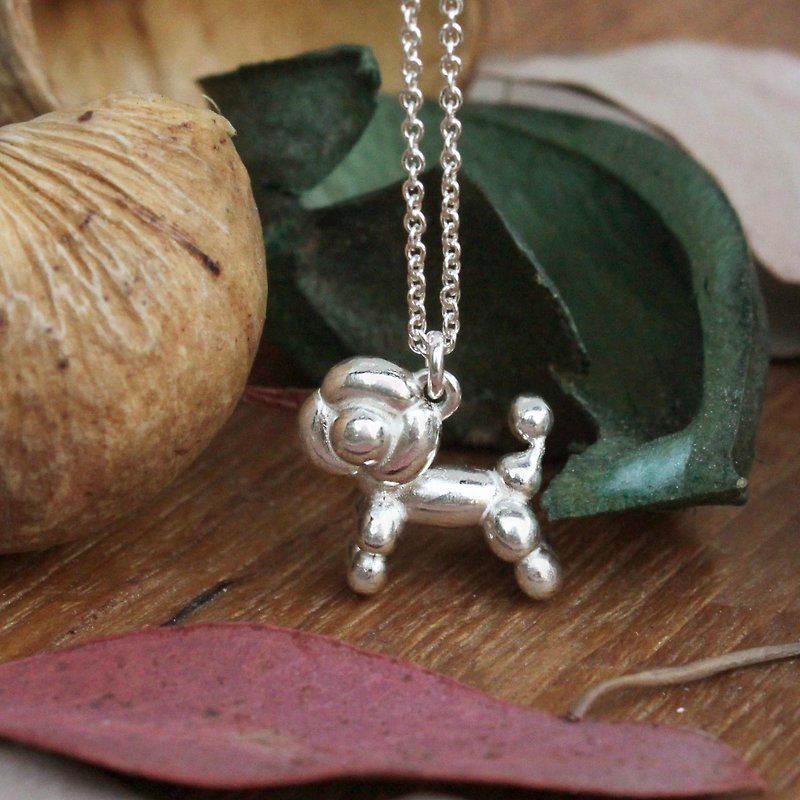 Balloon Dog 【Poodle】 - handmade sterling silver necklace - Necklaces - Sterling Silver 