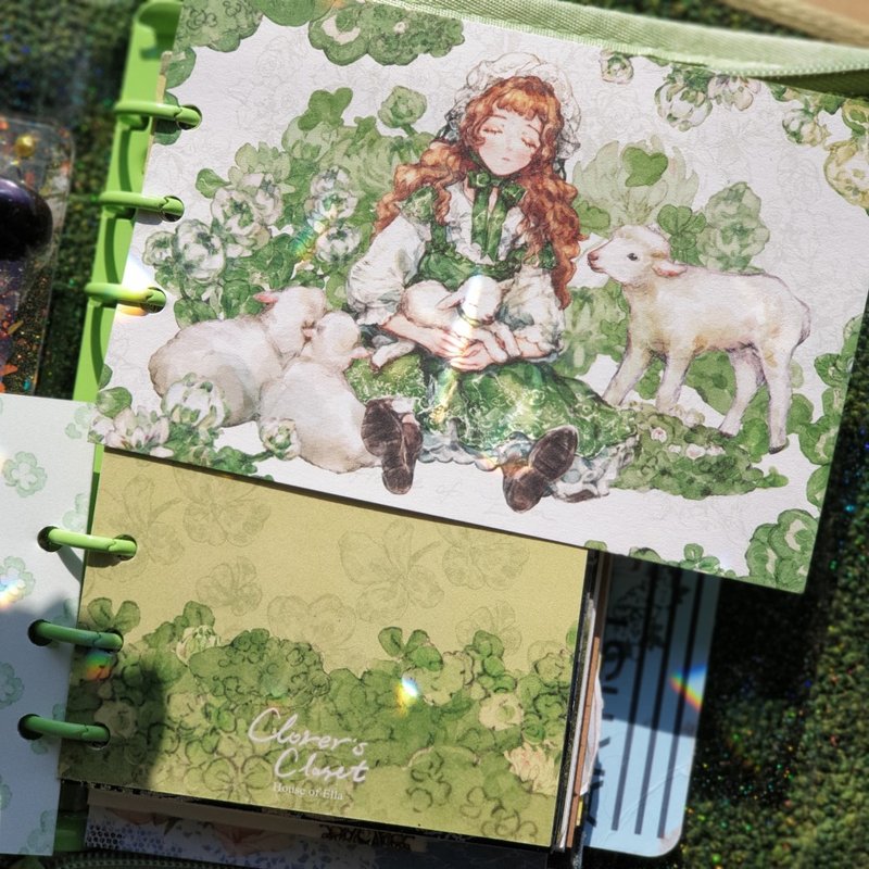 Clover Post card SET - 卡片/明信片 - 紙 綠色