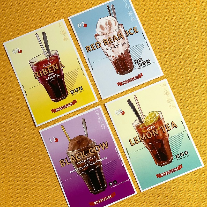 Cha Chaan Teng Beverages postcard set: feel the Summer! - Cards & Postcards - Paper Multicolor