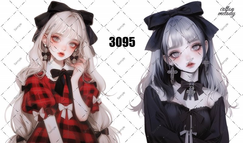 original sticker o.3095 人物ステッカー オリジナルステッカー cotton melody - 貼紙 - 紙 