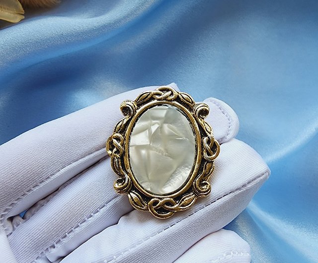 Vintage Mirror Scarf Ring/Clip