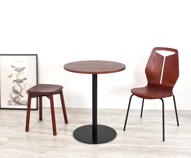 Nordic Minimalist Flat Dining Table, Round Cafe Style Table And Chairs