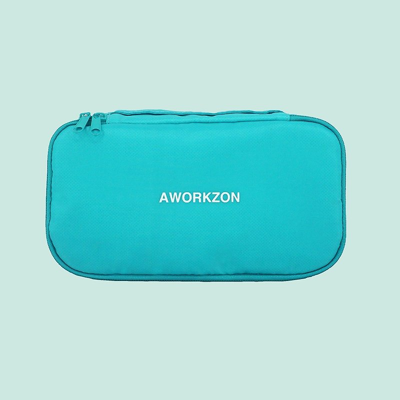 190 aquamarine | multi-function light organizer pen bag makeup pouch - Toiletry Bags & Pouches - Other Materials Blue