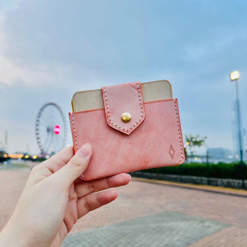 [Simple two-color card holder] orange and yellow - ID & Badge Holders - Genuine Leather Orange