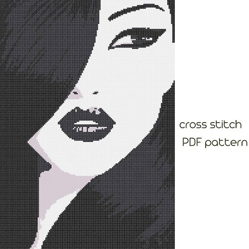 NaraXstitch patterns 十字繡圖案 Pop Art cross stitch Lady cross stitch Feminist embroidery /9/