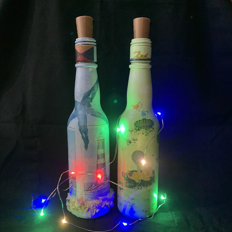 蝶古巴特 酒瓶 小夜燈 - 其他 - 玻璃 