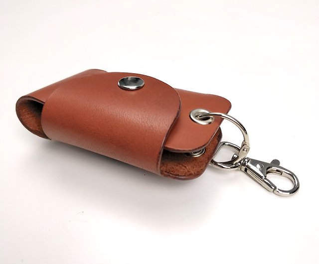 Car Key Chain Case Smart Key Holder Protection PU Leather Car Key Chain Bag  Car Smart Keychain Holder Remote Keyring Wallet (Red)