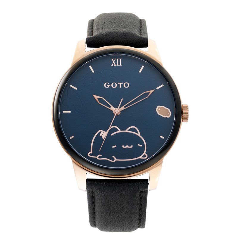 GOTO x 貓貓蟲咖波聯名–咖波躺躺金屬線條版–皮帶 - 女錶 - 不鏽鋼 藍色