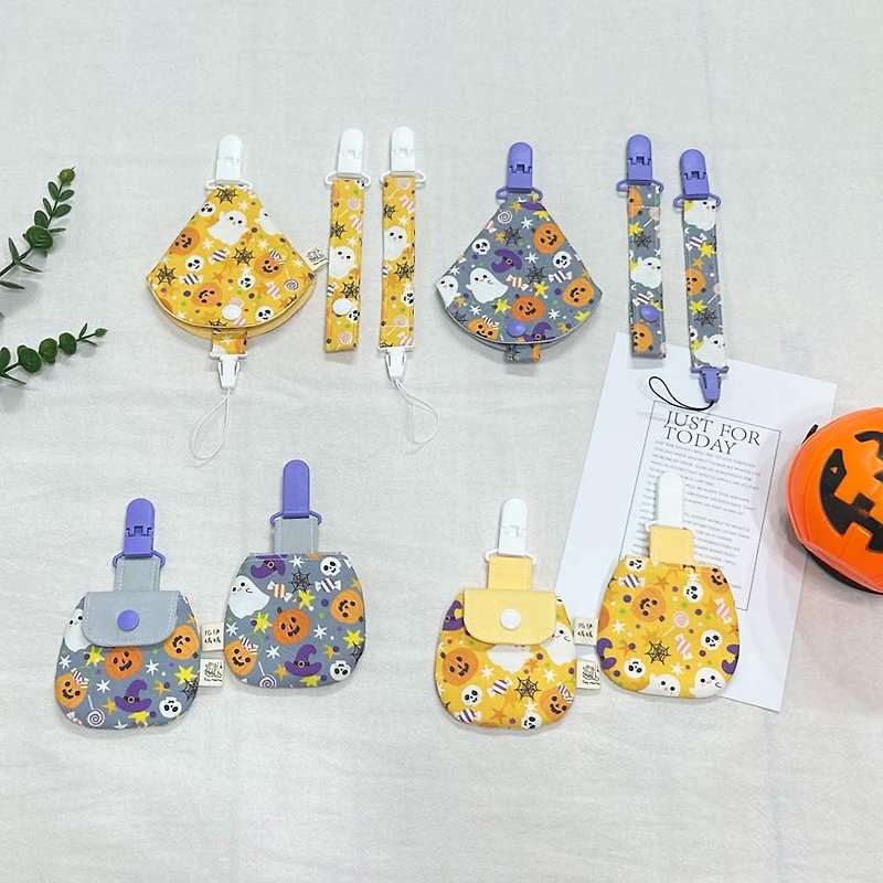 Toy mama cultural and creative Halloween spot peace charm bag pacifier set pacifier chain amulet bag Miyue - Omamori - Other Materials Multicolor