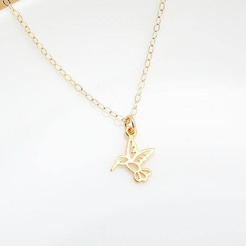 Angel & Me 珠寶銀飾 金色 蜂鳥 Hummingbird s925 純銀 厚鍍 24k純金 項鍊 情人節禮物