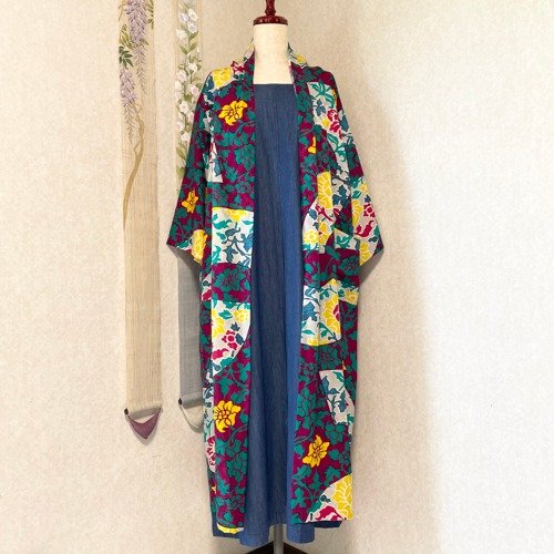 ろ〜たすむさし Pinkoi 代購 - 和服製成的長袍螢火蟲狩獵和服重製版