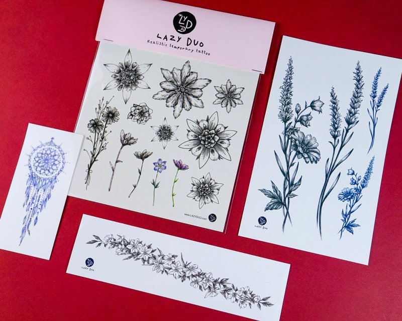 Party Picks! 花花世界 彩色紋身貼紙 - 紋身貼紙/刺青貼紙 - 紙 多色