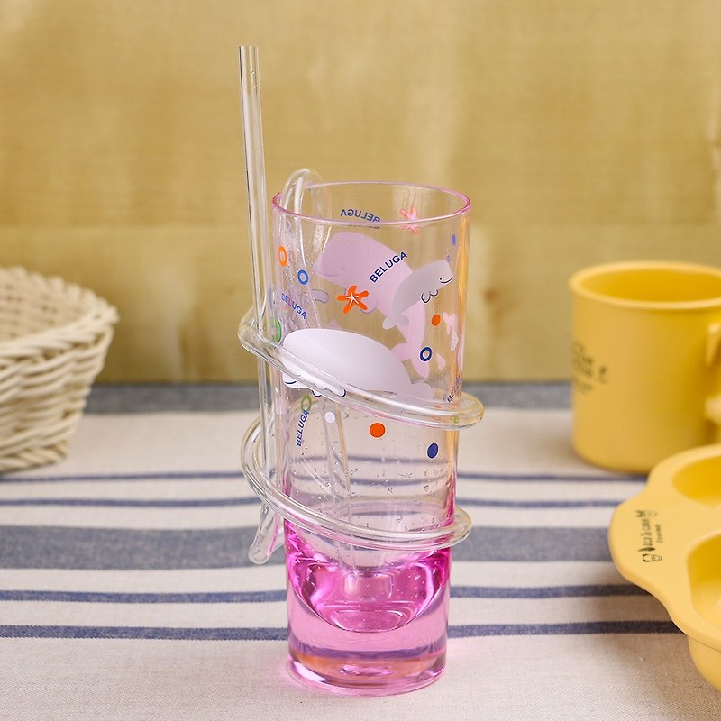 旋轉吸管杯-有機玻璃/壓克力-兒童專用-粉紅色 - 咖啡杯 - 其他材質 粉紅色