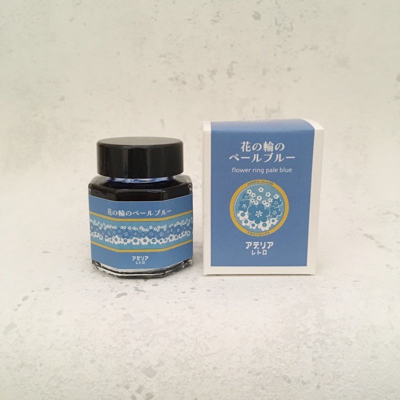 【アデリアレトロ】万年筆インク 花の輪のペールブルー - 墨水/鋼筆墨水 - 顏料 藍色