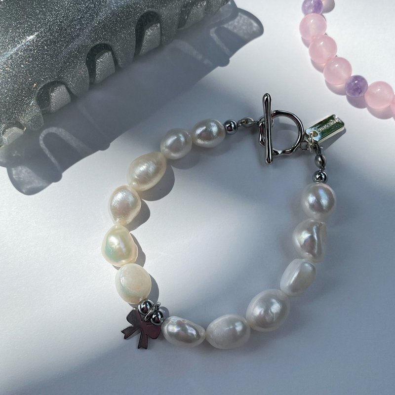 BAROQUE NATURAL PEARLS BRACELET - 手鍊/手環 - 珍珠 