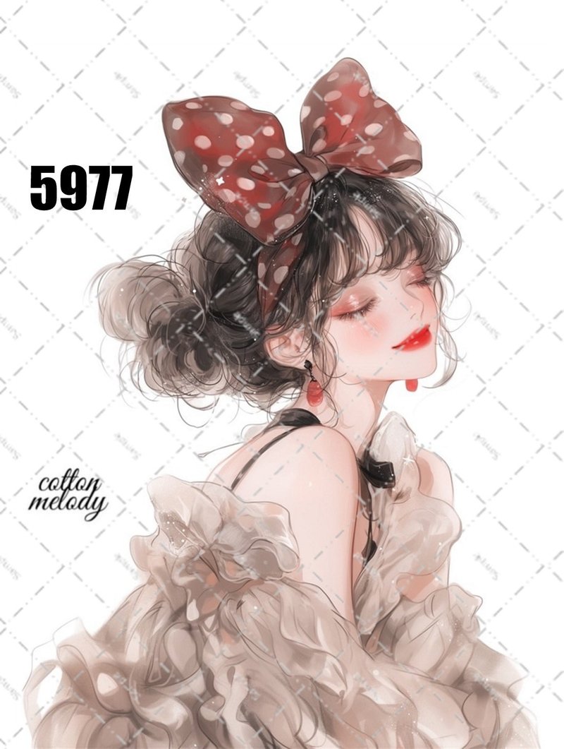 original sticker no.5977 人物ステッカー オリジナルステッカー 人物ステッカー 女の子ステッカー オリジナル人物ステッカー - 貼紙 - 紙 