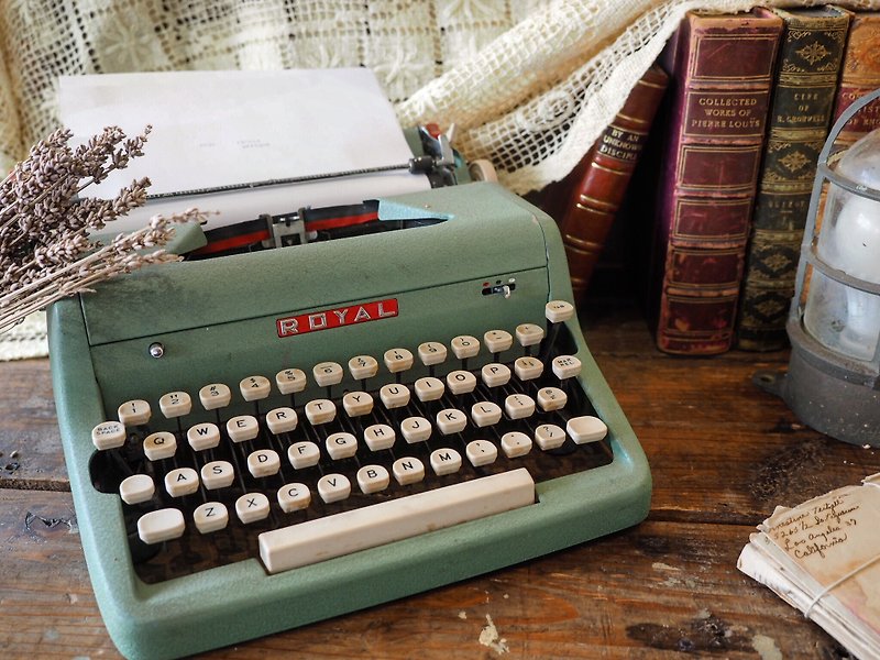 早期Royal青藍色攜帶型打字機（JS） - 擺飾/家飾品 - 其他金屬 綠色