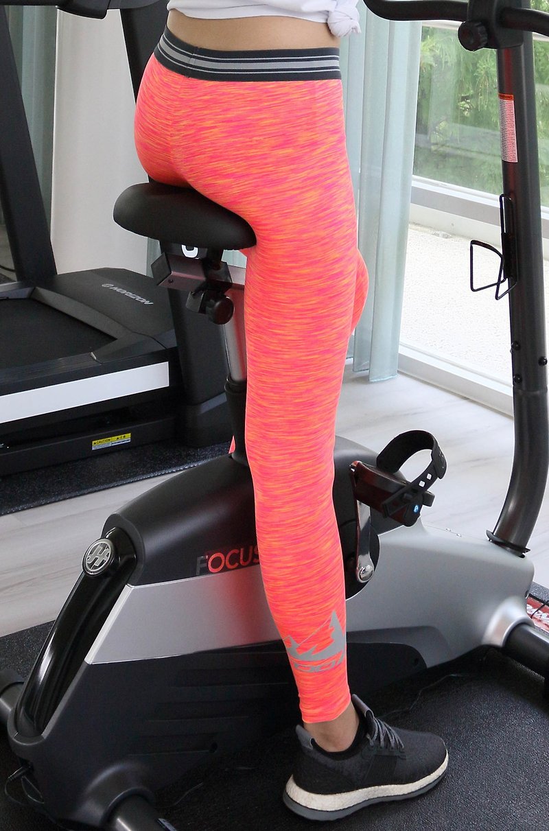 Tools logo printed close-fitting sports trousers #orange::yoga::sports::elastic - Women's Yoga Apparel - Polyester Pink