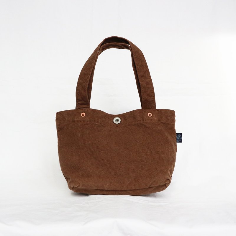 Boat-shaped tote bag S [2024 Fall/Winter limited edition color: Chocolate] (VC-7S) - Handbags & Totes - Cotton & Hemp Brown