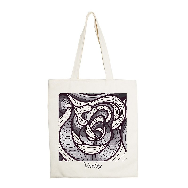 New Designer - Handbag (Beige / Ephedra): 【Time Swirl】 -850 Collections - กระเป๋าถือ - ผ้าฝ้าย/ผ้าลินิน สีเทา