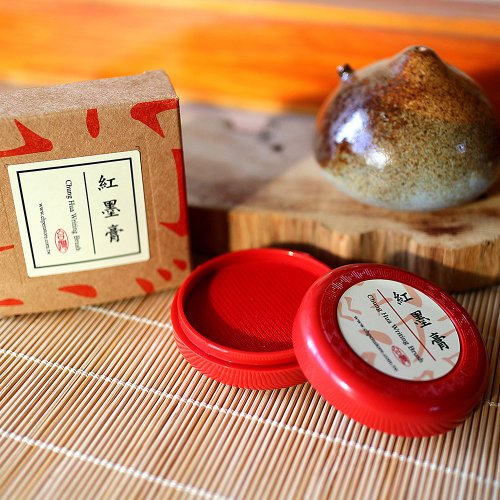 中華筆莊 — 文房四寶 文創禮品 【紅墨膏 】30g 固態紅墨汁 易攜帶 色澤鮮豔 - 文房用品系列