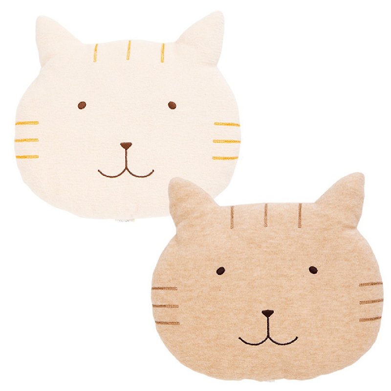 Y-1291 Nyanko's Hugging Pillow 100% Organic Cotton Pillow Cat Made in Japan - เครื่องประดับ - ผ้าฝ้าย/ผ้าลินิน สีนำ้ตาล