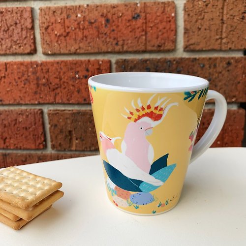 Suki McMaster NEW Latte Mug - major mitchell's cockatoo