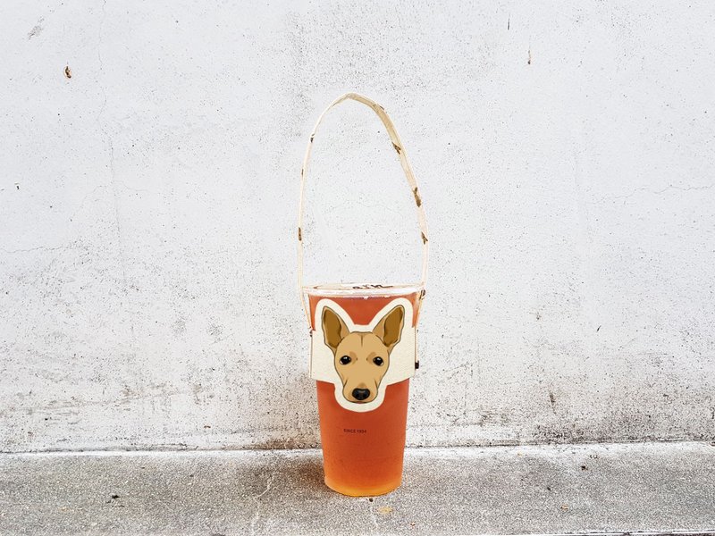 台灣犬 / 米克斯 4色 造型隨行飲料杯套提袋 飲料提袋 - 飲料提袋/杯套 - 聚酯纖維 多色