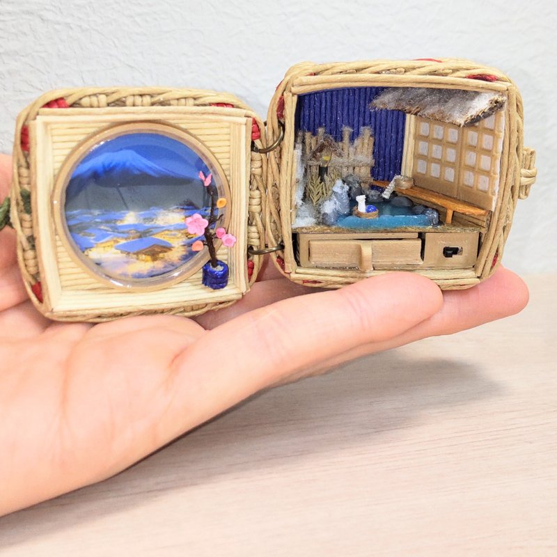 miniature: handmade, miniature basket, tiny basket, miniature house, mini - Wood, Bamboo & Paper - Other Materials White