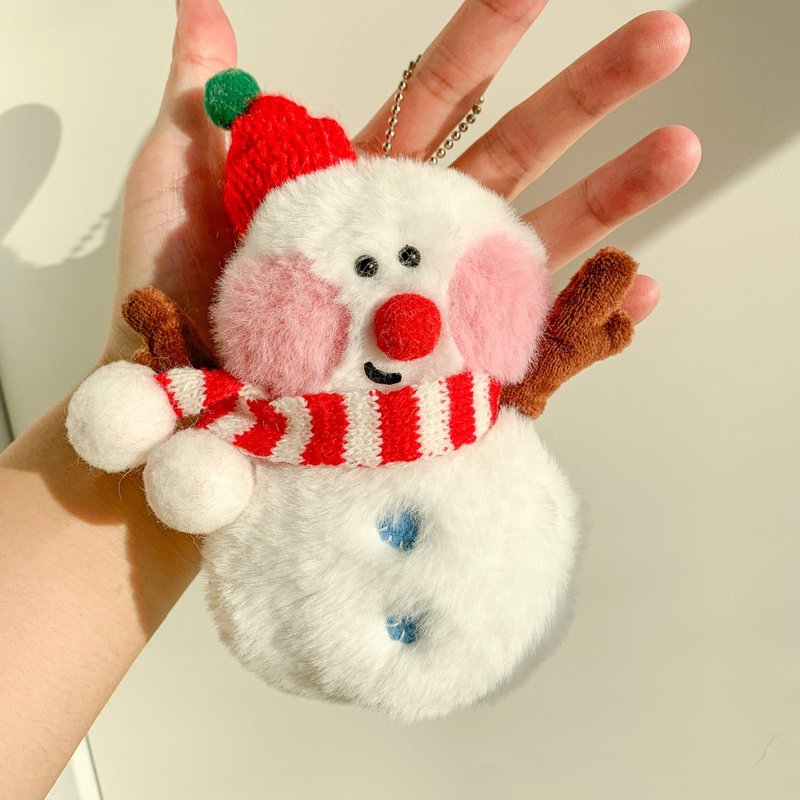 Christmas Snowman DIY Kit – Hanging Ornament, Plush Doll, Tabletop Decoration, a - ตุ๊กตา - ผ้าฝ้าย/ผ้าลินิน ขาว