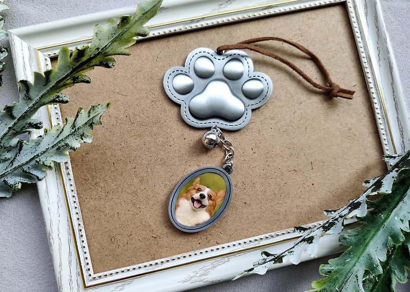 【Paw Series】Mini Frame/Love embedded/Valentine's Day Gift/Replaceable Photos - ที่ห้อยกุญแจ - โลหะ สีเงิน