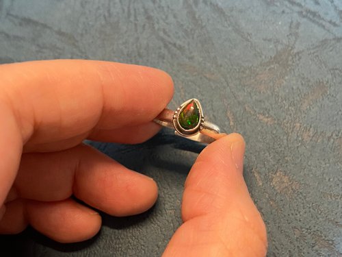奈爾裡 天然 蛋白石 戒指 尼泊爾 手工製 925純銀